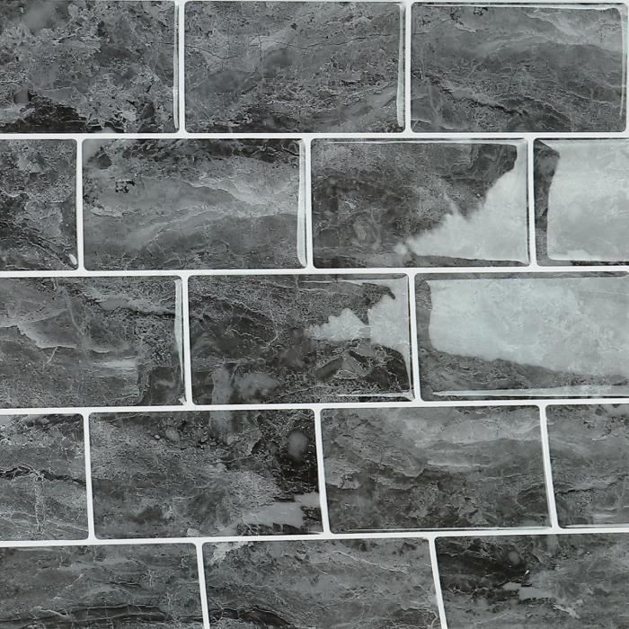 Autocollant épais 2.5mm Carrelage Adhésif Mural 3D WoStick - Lot 10 Pièces 30.5x30.5cm - Épaisseur 2.5mm - Pour Cuisine/Salle De Bain - Easy Peel&Stick Stickers Carrelage Salle Bain