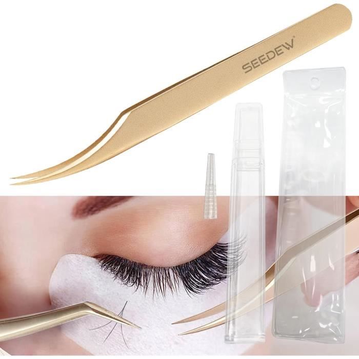 Pince Extra Courbe Pour Extensions De Cils - Exten'cils 821921, Acier Professionnel