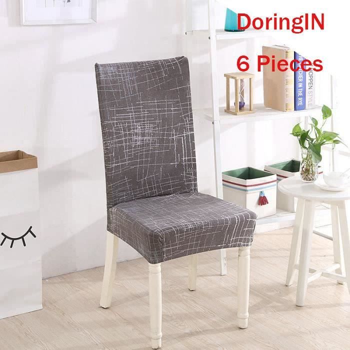 DoringINLot de 6 Housse de Chaise Salle a Manger Dossier Haut Imprimé