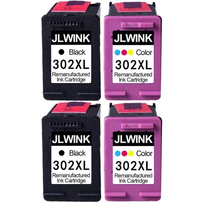Pack 2 cartouches N° 302 XL 302XL Noire et Couleur pour imprimante HP  DeskJet 3632 + un surligneur PLEIN D'ENCRE - Cdiscount Informatique