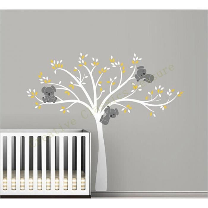 Grande Taille Bear Arbre Sticker Adhesifs Muraux Pour Enfants