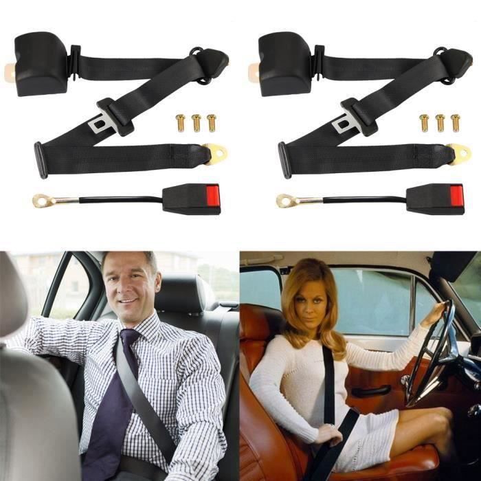 2x rallonge de ceinture de sécurité pour voiture clip de verrouillage de  boucle d'extension réglable 