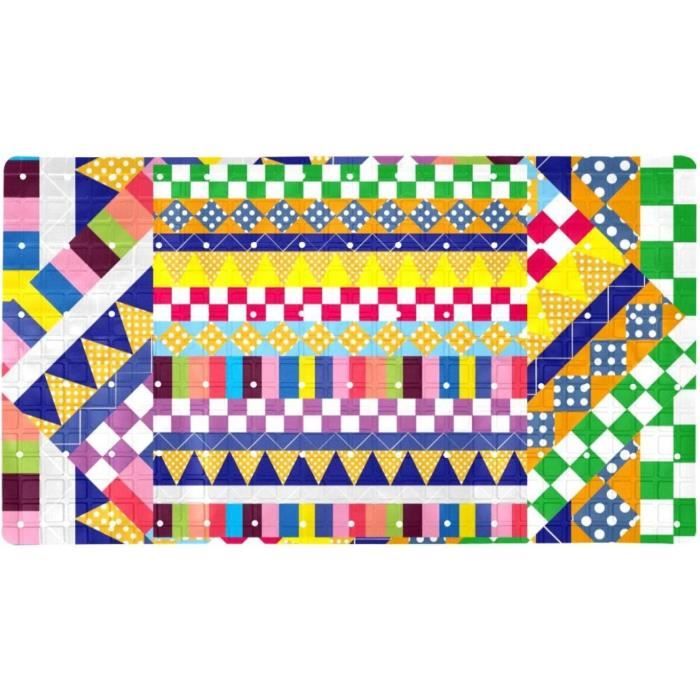 Tapis De Douche Antidérapant 60x100 Cm Motif Marin Coloré – PVC Doux, Drainage Rapide, Ultra-Sûr Pour Salle De Bain