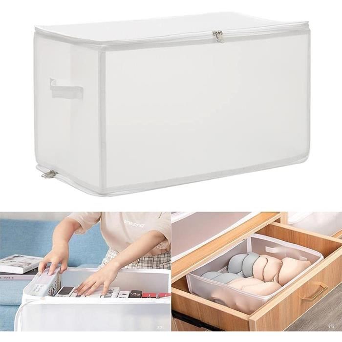 2 Boîtes Rangement Dachiy Avec Fenêtre Transparente - 40x27x17cm | Pliables Pour Vêtements, Jouets
