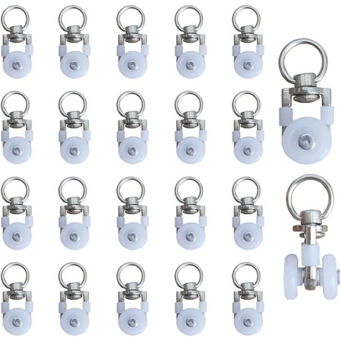Lot De 10 Rouleaux Pour Rail De Rideau - Diamètre 10 Mm, Anneau Levage 5 Mm - Couleur Beige - Marque Uxcell - Neuf