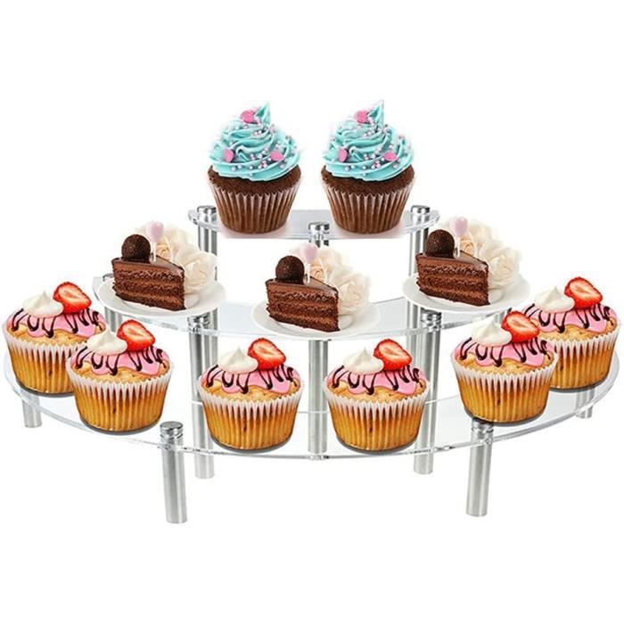 Présentoir à Gâteau 3 étages Licorne - Carton Solide 37cm De Haut