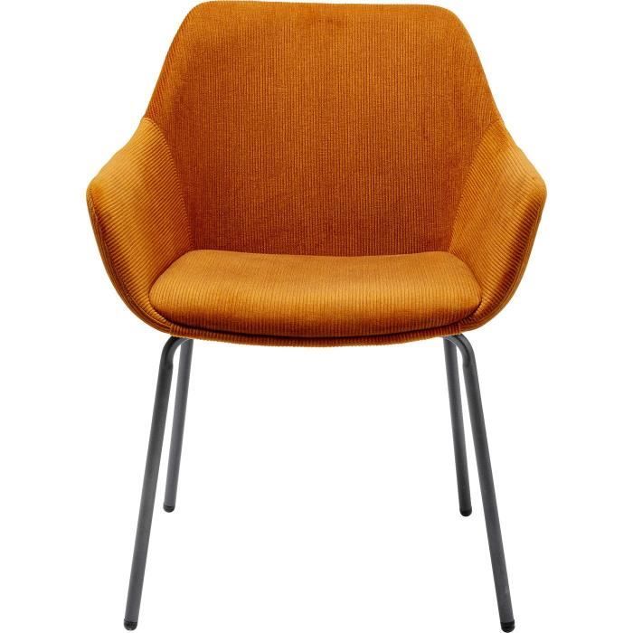 chaise avec accoudoirs - kare - avignon - tissu - orange - capacité de charge 130 kg