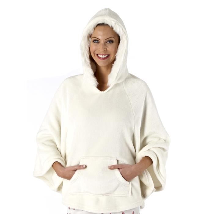 Sameira 172 Poncho A Capuche En Laine Polaire Luxe Femme Cdiscount Pret A Porter
