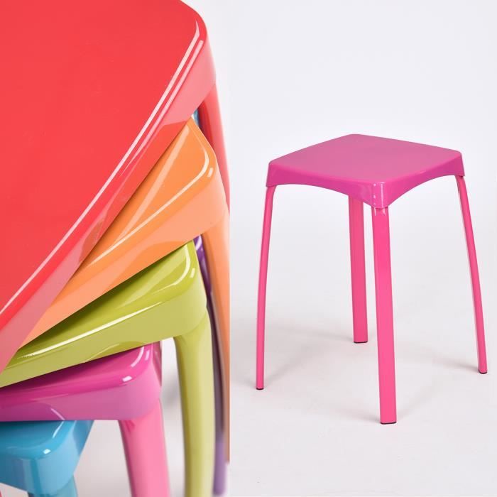 Lot De 6 Tabourets Ronds Empilables En Plastique – Capacité 363 Kg, Hauteur 46 Cm – Idéal Intérieur/Extérieur, Maison, Jardin, Salle De Classe