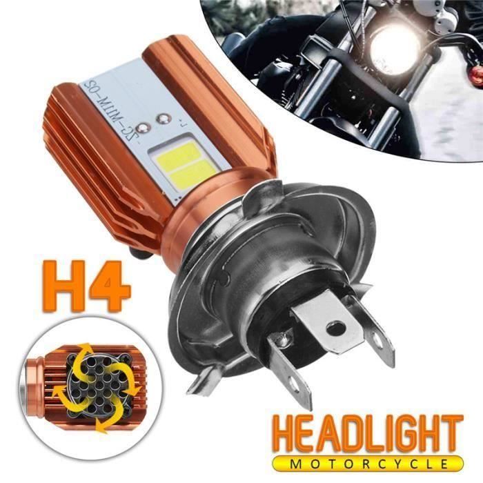 Ampoule LED H6M COB RGB Automatique 12V Pour Scooter Moto - Phare Avant, 6000K Blanc + RGB