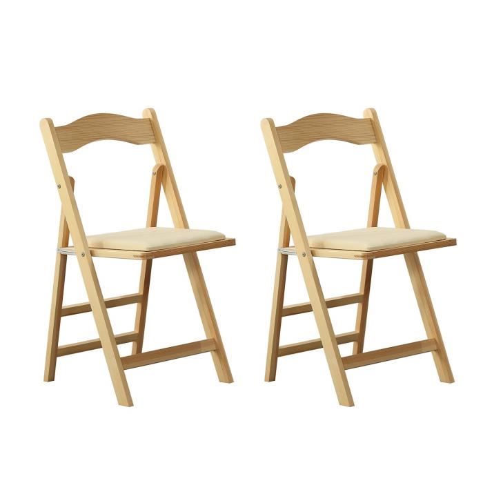 Arcalt Chaise Pliante Cuisine En Bois Chaise De Chaise Natural 2 Achat Vente Chaise Cdiscount