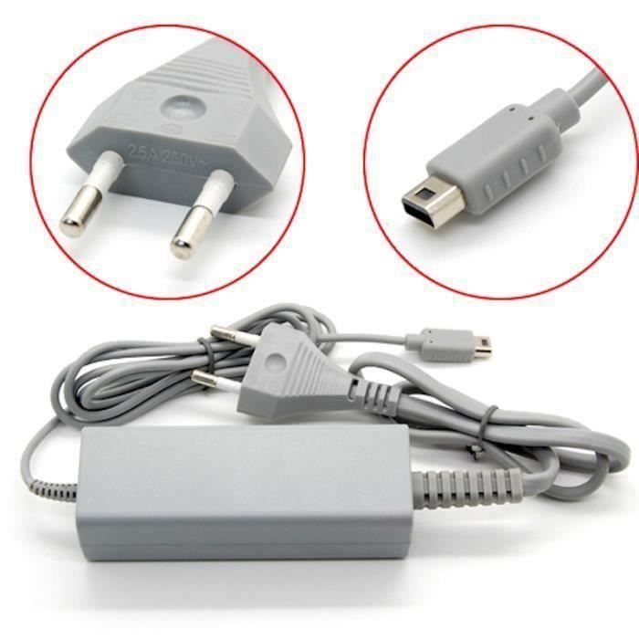 Wii U Gamepad Chargeur Adaptateur de Charge Alimentation Cordon Adaptateur Secteur et Câble pour Wii U Gamepad