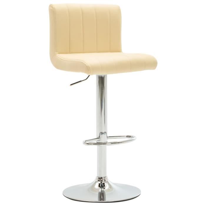 beauty®5038 fauteuil de bar style scandinave|tabouret de bar crème similicuir|tabouret de salon ergonomique