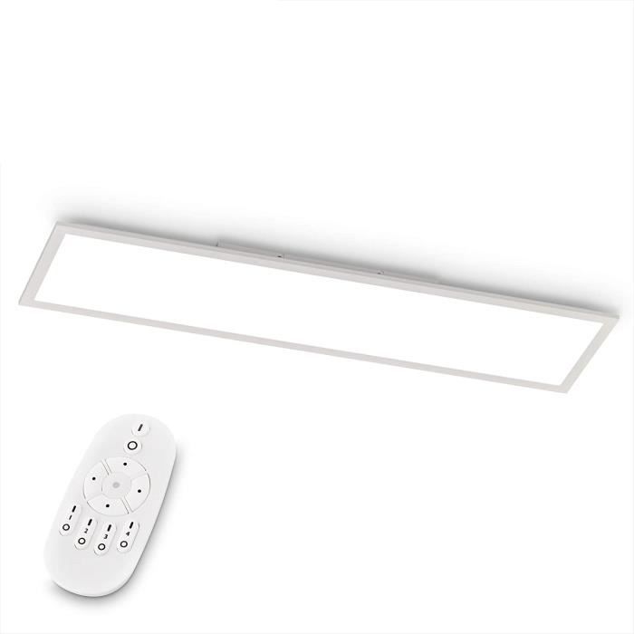 panneau ultra-plat en aluminium et plastique noir blanc chaud – blanc froid EGLO Plafonnier LED Bottazzo dimmable par télécommande lampe de plafond pour salon 100x25 cm 