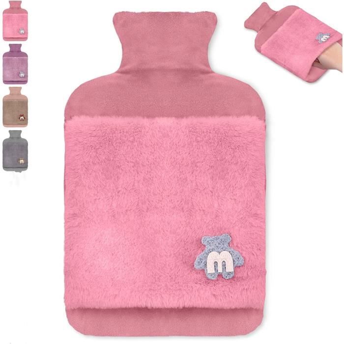 Bouillotte Peluche Ours Brun 1L - Housse Amovible - Thérapie Chaleur - Pour Dos, Ventre, Pieds