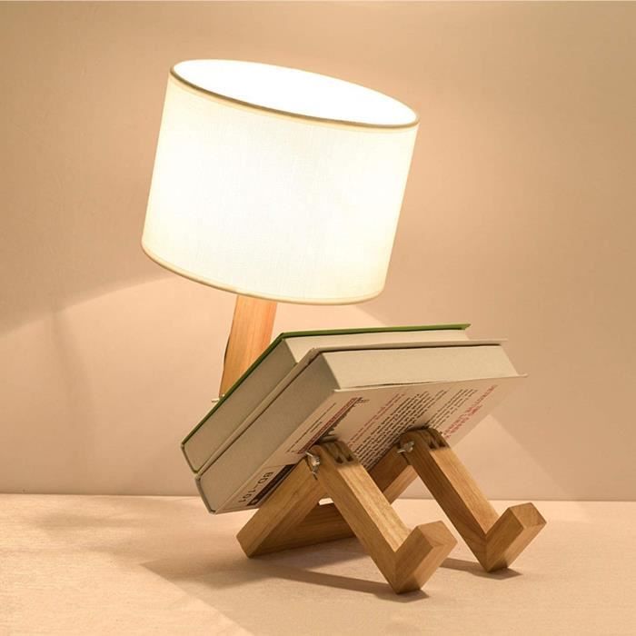 Lampe de bureau - Lampe enfant en tissu blanc - Design cartoon - Éclairage doux - Douille E27 40W