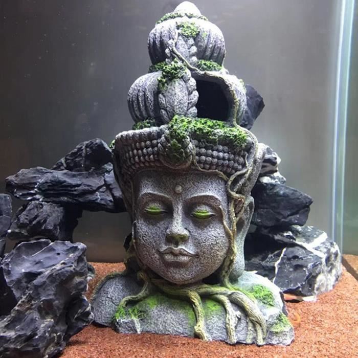 Décoration - aquarium,Statue de bouddha pour Aquarium Portable délicat,  abri décoratif pour aménagement paysager, cachette pour