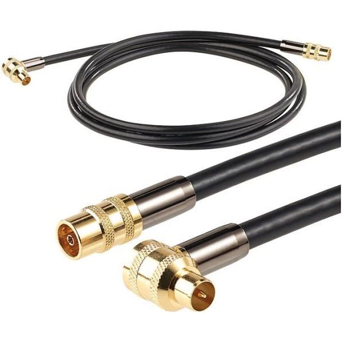 Câble antenne coaxial HDTV Premium 105 dB à connecteur coudé 90° - 2 m - câble  tv - vidéo - son, avis et prix pas cher - Cdiscount