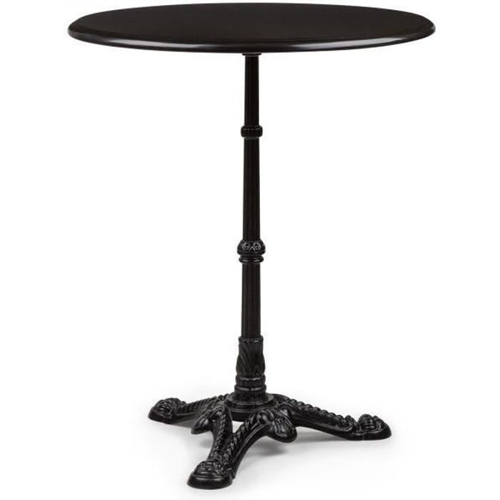 table bistro patras en marbre ø 60cm - noir - blumfeldt - contemporain - design - brillant