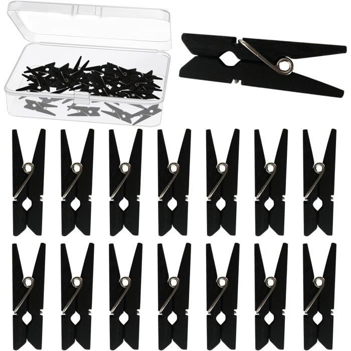 Housoutil 50pièces Pinces à Linge Bois Mini Lot Pour Photos Murales Décorations Intérieures Événements Fêtes