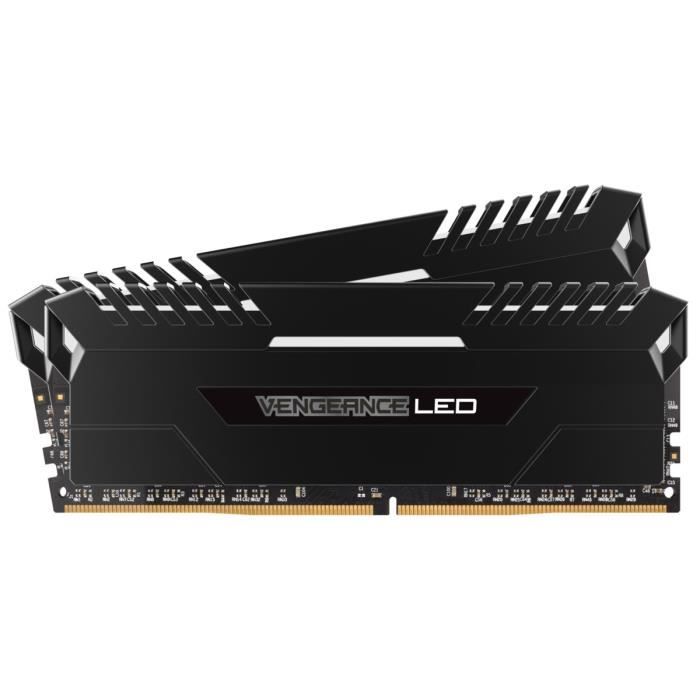 CORSAIR Memoire PC DDR4 Vengeance LED 16 Go 2 x 8 Go 3200 MHz CAS 16 LED Blanches CMU16GX4M2C3200C16 Cdiscount Informatique