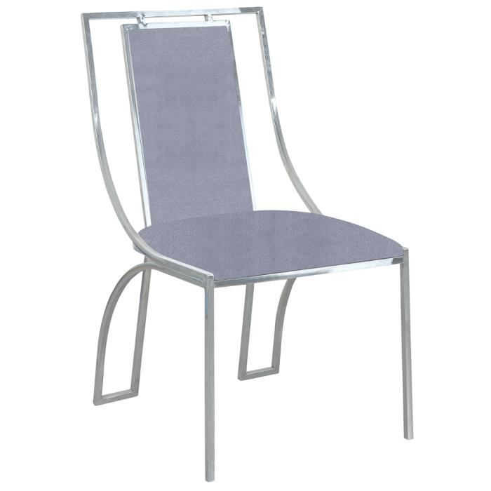 chaises de salle à manger - menzzo - catarina velours argent - pieds en métal - confortables