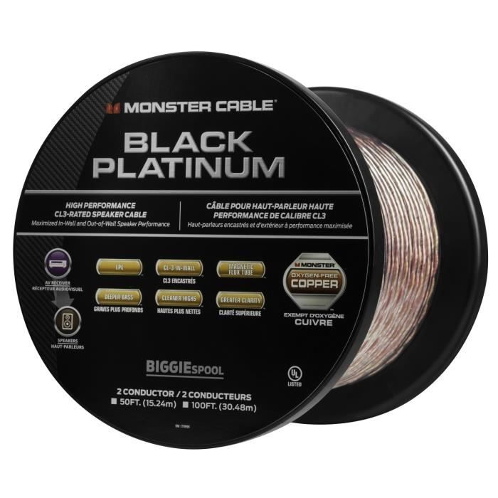 MONSTER Câble Enceinte Compact XP Clear Jacket Black Platinum CL Rated 30,48 m