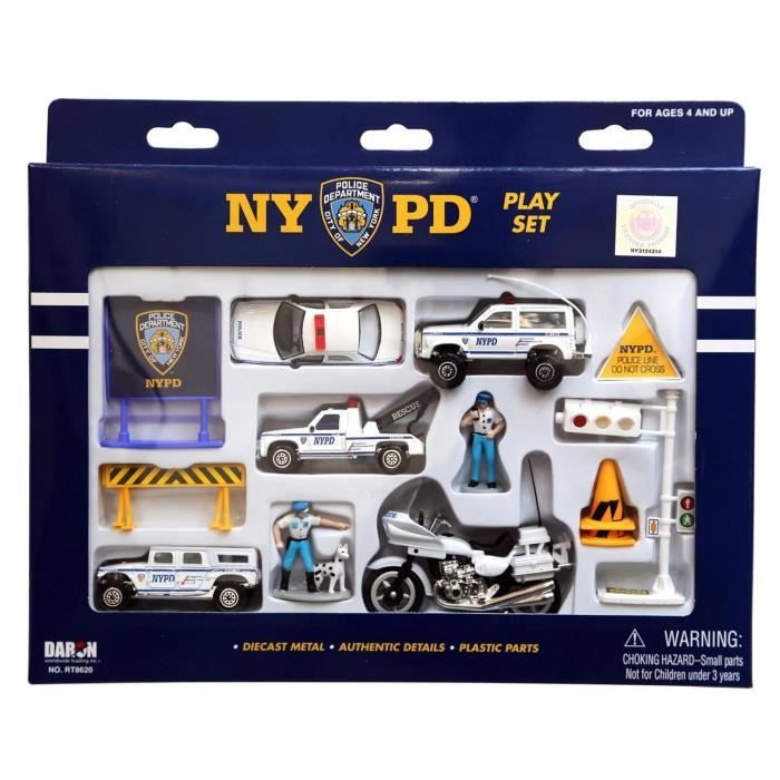 Coffret de la Police de New York NYPD 14 Pièces Voitures et Moto -  Cdiscount Jeux - Jouets