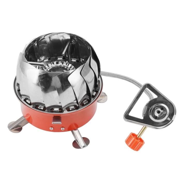 Réchaude Camping KUBQLIG – Mini Poêle à Gaz Portable Orange, 3000W