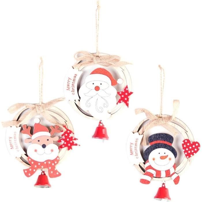 Pendentifs En Bois De Noël,12 Carillons Éoliens En Bois Noël,Decoration