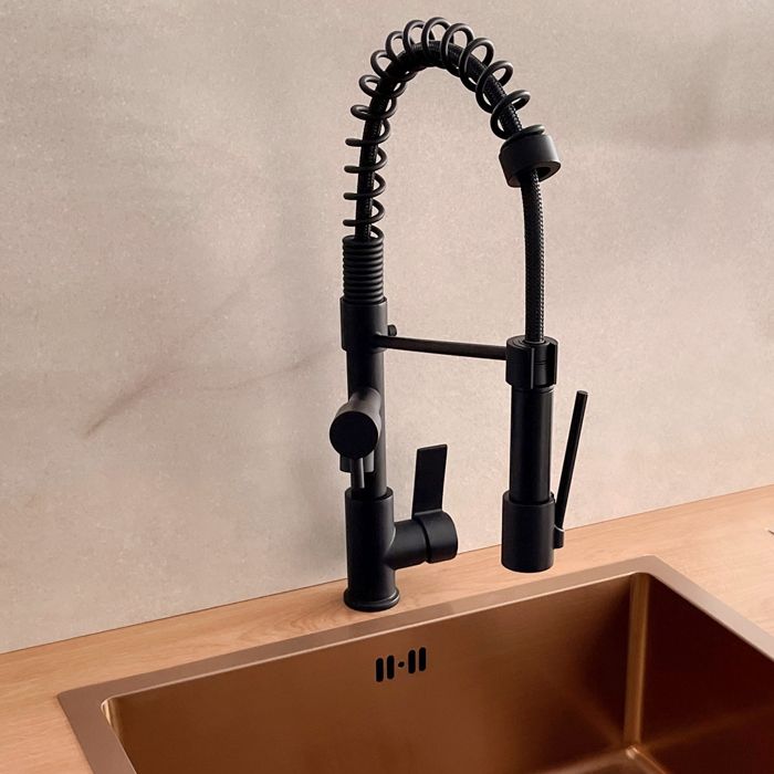 Big Hotto Mitigeur de cuisine à Douchette Mobile - Noir - Essebagno