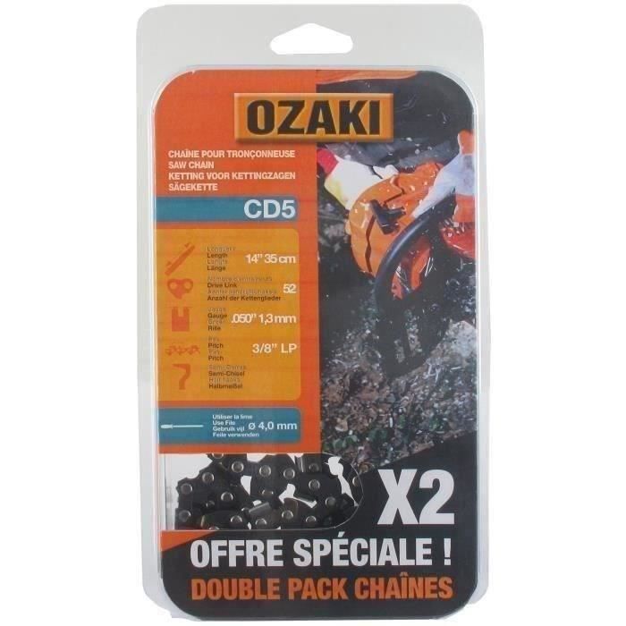 Lot de deux chaînes de tronçonneuse OZAKI sous coque semi carrée: