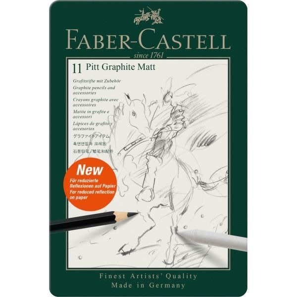 Boîte de 11 crayons graphite Pitt Graphite Matt Faber-Castell