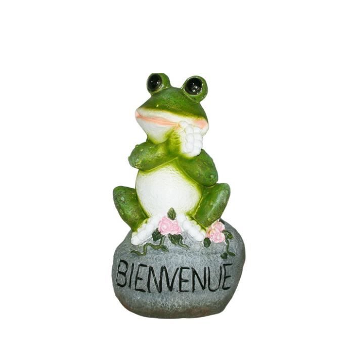 Figurine décorative pour Jardin 'Grenouille assise sur pierre' 40cm