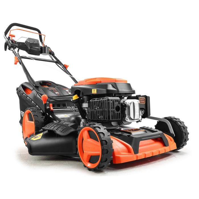 FUXTEC Tondeuse à Gazon Thermique Autotractée 196 cm³ 51 cm – Démarrage Électrique, Vitesse Réglable, Bac 60L – FX-RM5196ESPRO 6CV