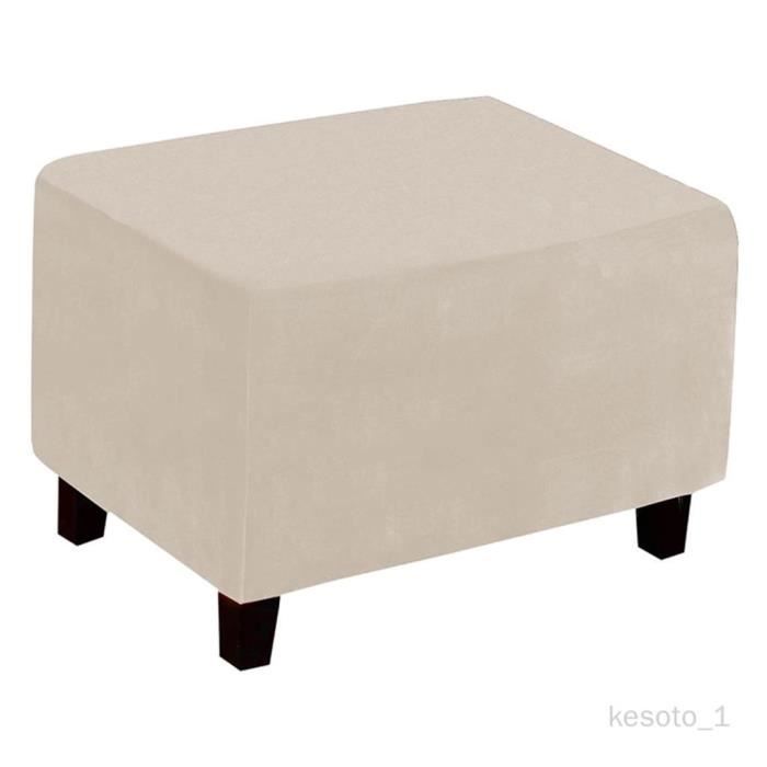 Housse Extensible Pour Repose-pieds/pouf Carré - Velours élastique - Tailles S/M/L - Protection Et Décoration