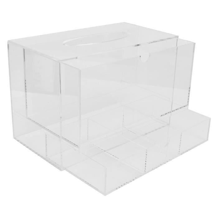 Boîte de rangement en acrylique transparent à 4 couches avec couvercle magnétique, empilable