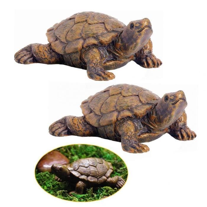 Lot De 2 Tortues Colorées Fournitures De Bureau Bonsaï Miniatures Décoration Miniature Art