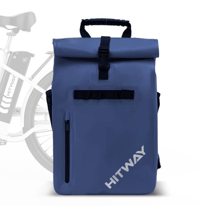 HITWAY Sacoche Polyvalent de Vélo 29L - Bleu - Sac de vélo Étanche pour Vélo Roue Arrière