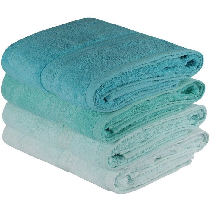 Ensemble de 4 serviettes de bain - 70 x 140 cm - Vert menthe