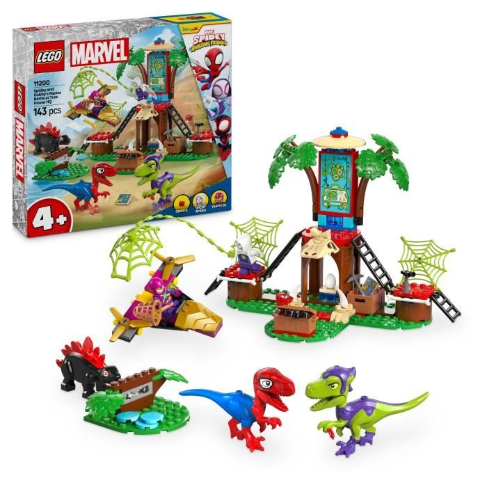 Lego Spidey Contre Le Raptor De Gobby À La Cabane Dans 'arbre 11200 Lego La Boite - vue 4