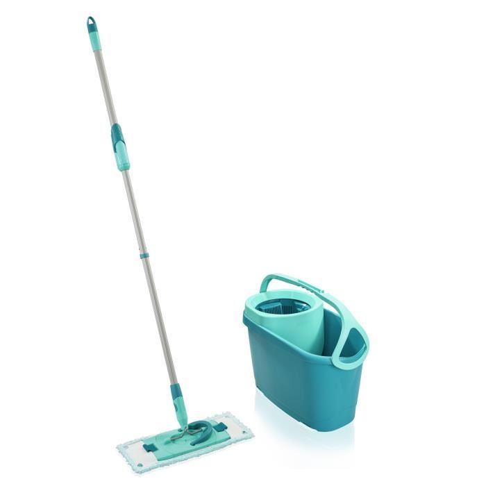 Set lave sol avec seau essoreur Leifheit Clean Twist Ergo 52120 balai serpillère à plat manche télescopique 110 140 cm