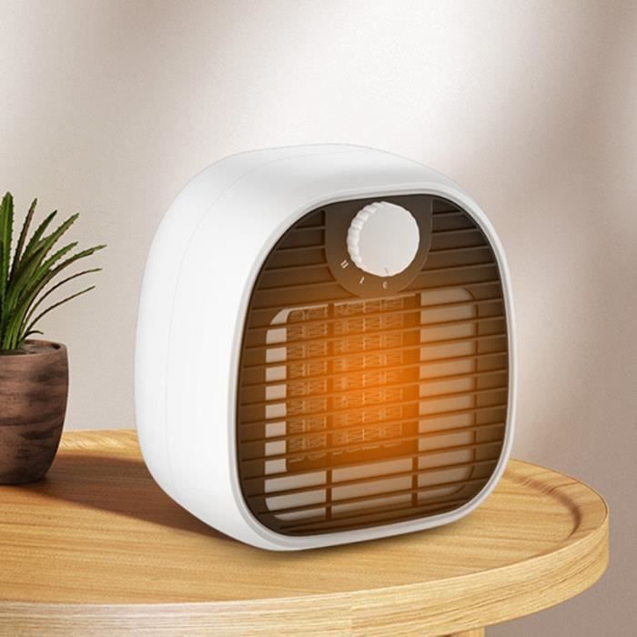 Radiateur Portable Céramique 600W - Avec Télécommande Et Minuterie - Chauffage Rapide Pour Bureau, Chambre, Camping-car