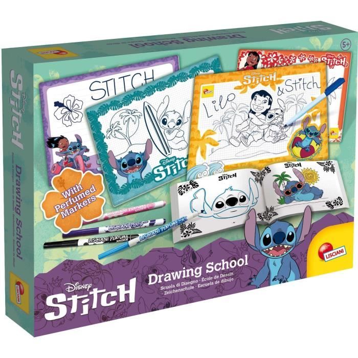 Kit de dessin LISCIANIGIOCHI STITCH Feutres parfumés Crayons decouleur autocollants