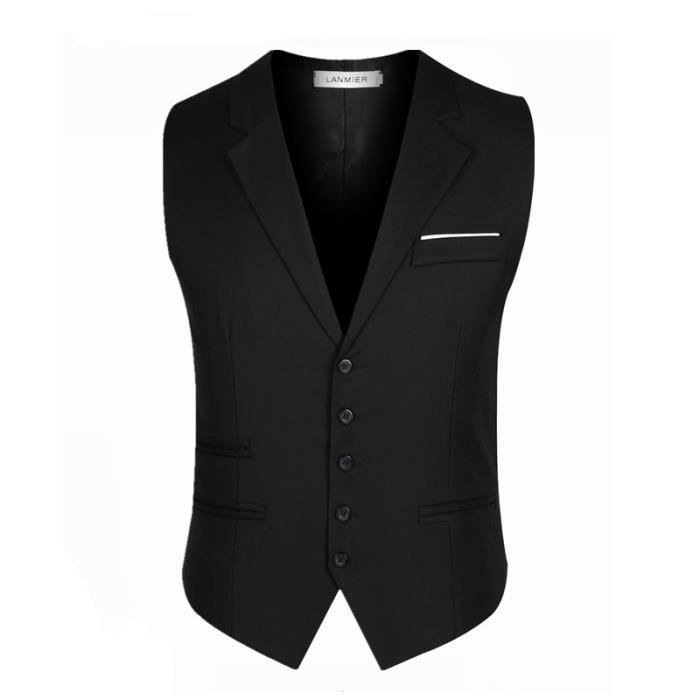 Gilet costume Homme Couleur unie Noir XL Noir Cdiscount Pret a Porter
