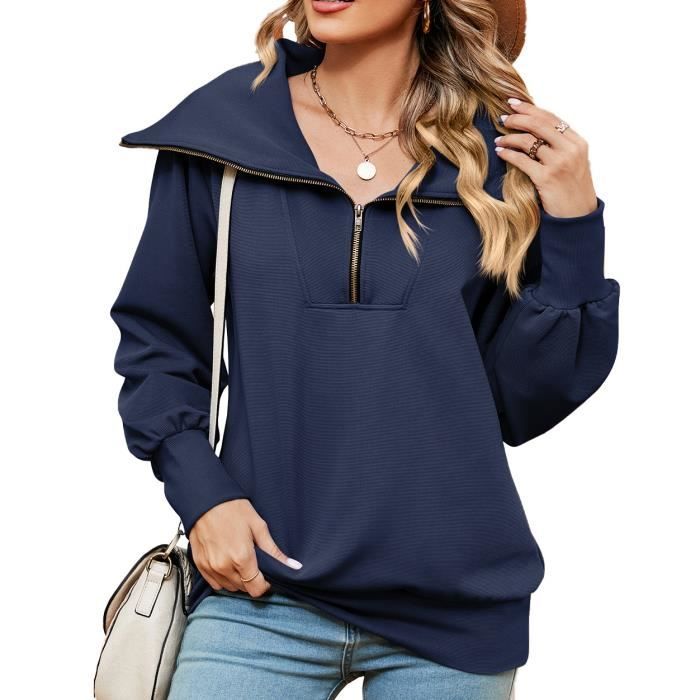 Pull a sale fermeture eclair femme