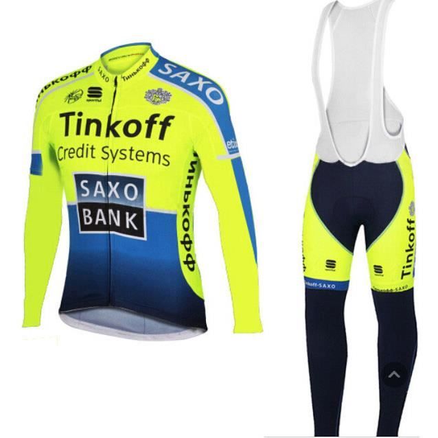 Tinkoff Saxo Maillot De Cyclisme A Manches Longues Pour Hommes Combinaison Respirante A Sechage Rapide Et Couleur Jaune Prix Pas Cher Cdiscount