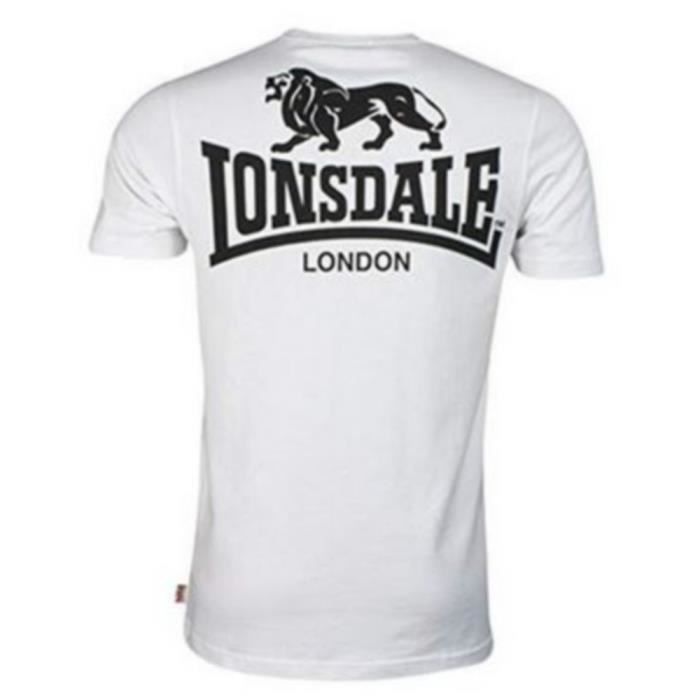 LONSDALE T-shirt Blanc 100% Coton Homme neuf