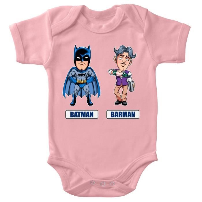 Body Bebe Filles Rose Batman Parodique Batman Et Barman Les 2 Super Heros De La Nuit Parodie Batman Rose Cdiscount Pret A Porter