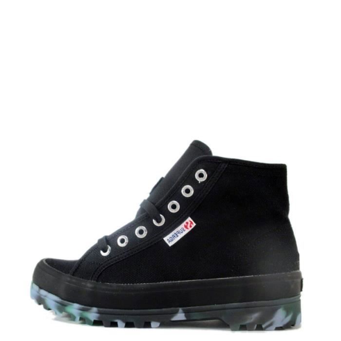 Superga Basket Superga - SUPERGA - 2341-ALPINA MARBLEGUM COTU - Femme - Textile - Lacets - Noir